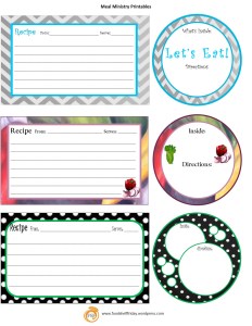 printables for meal ministry